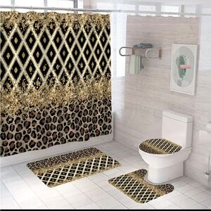 Diamond sparkles shower curtain set